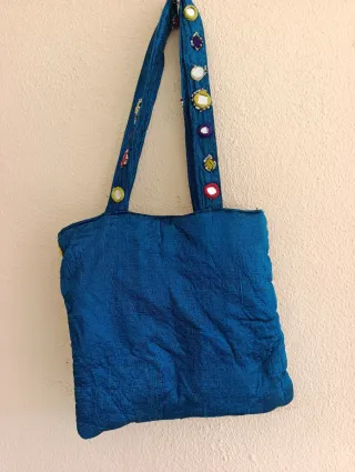 Bolso fantasía raso y cristal multicolor