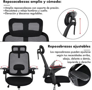 Pack 2 Sillas Oficina/Estudio Negras