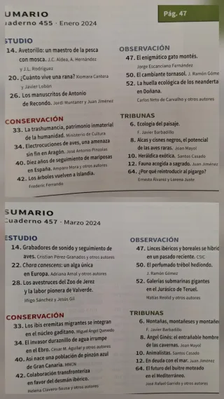 Revista Quercus, 10 números año 2024