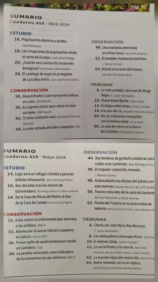 Revista Quercus, 10 números año 2024