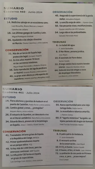 Revista Quercus, 10 números año 2024
