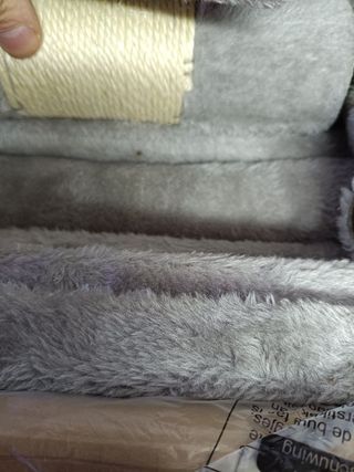 Feandrea Rascador para Gatos, Árbol para Gatos, Altura 112 cm, Torre con 4 Postes, 2 Plataformas, 1 Cueva, 1 Hamaca, 2 Pompones, Tela de Felpa, Multinivel, Gris Claro PCT261W01