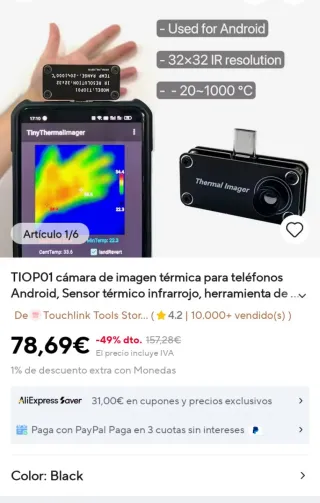Cámara Térmica TIOP01 32x32