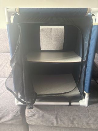 Armario de camping de tela azul