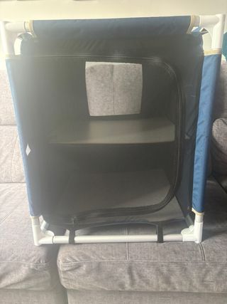 Armario de camping de tela azul