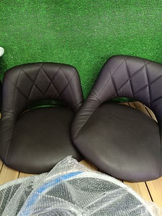 SONGMICS Taburete de Bar, Juego de 2, Sillas de Cocina con Marco de Metal Estable y Cubierta de Cuero Sintético, Reposapiés, Altura de Asiento Ajustable, Fácil Montaje, Vintage, Antracita LJB072B01V2