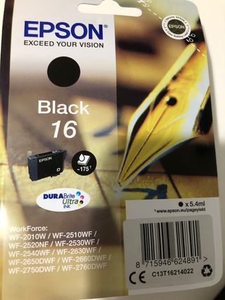 Cartucho Tinta Negra Original Epson 16