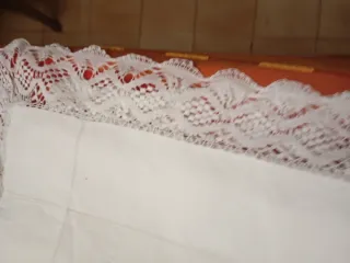 Juego de cama hilo bordado y encaje