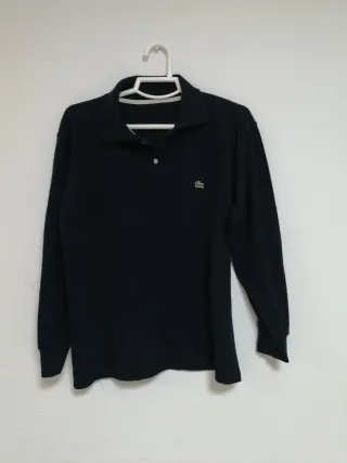 Polo Lacoste manga larga azul marino