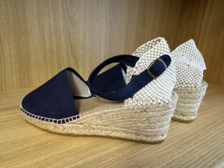 Alpargatas La Manual Beige y Azul