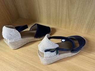 Alpargatas La Manual Beige y Azul