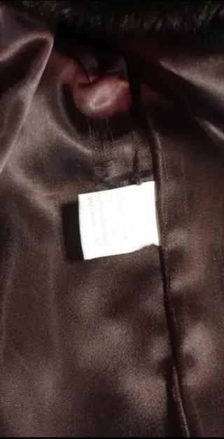 Abrigo Vintage de pelo  sintético marrón chocolate