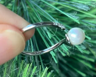 Anillo ajustable perla y circonitas - Plata 925