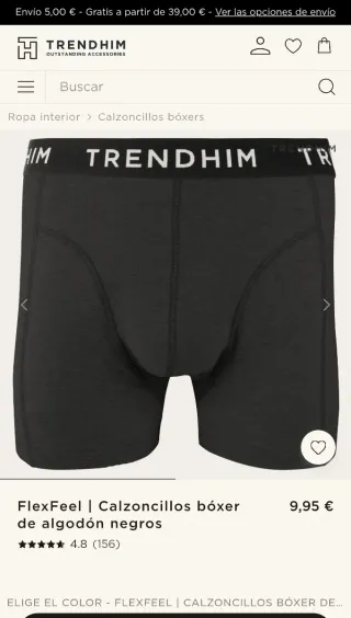 Calzoncillos Boxer TRENDHIM Talla M Negros