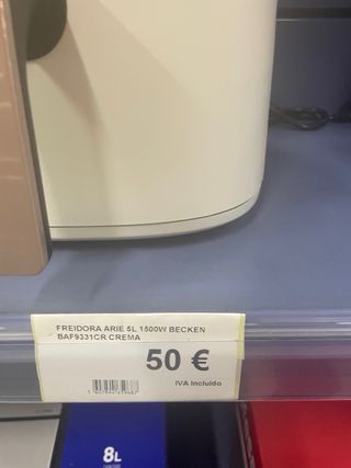 Freidora aire 5L Becken Naturalfry 1500W Crema