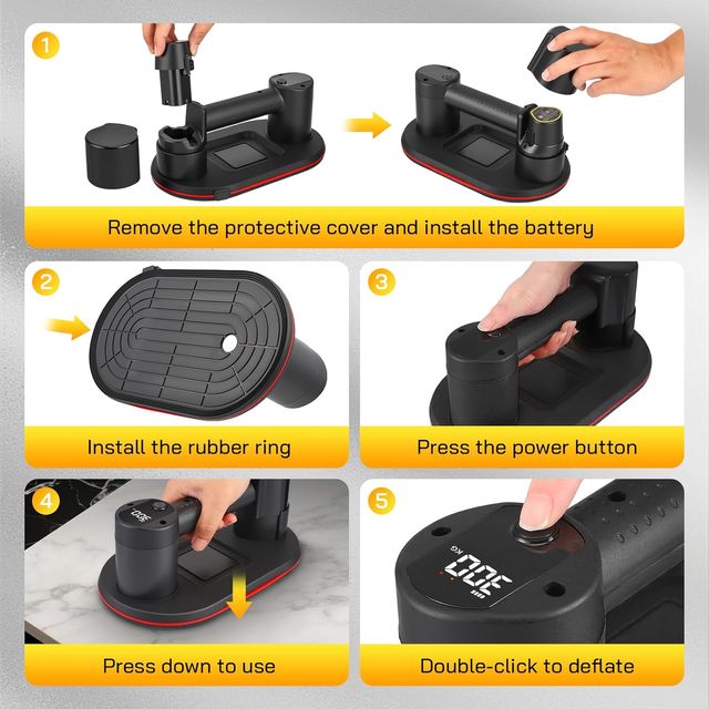 Ventosa Eléctrica Aofesel 300kg LCD con Baterías