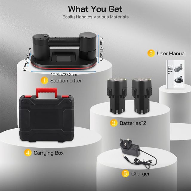Ventosa Eléctrica Aofesel 300kg LCD con Baterías
