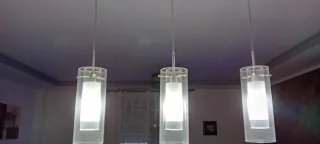 Lámpara colgante 3 tulipas cristal