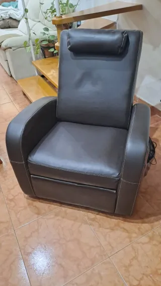 Sillón Relax Masajeador Marrón Chocolate