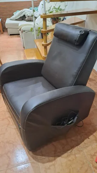 Sillón Relax Masajeador Marrón Chocolate