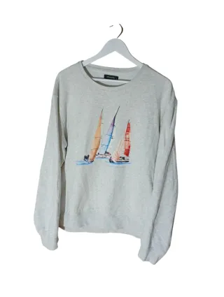 Sudadera Emilio Tucci Gris Estampado Velero