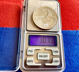 ISRAEL 1976. 25 LIROT. PLATA. CONM. ENCAPSULADA