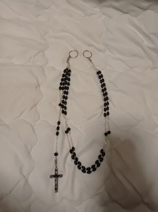 Rosario monja, negro con cruz artesanal clarisas