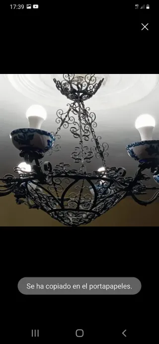 Lámpara forja y fajalauza