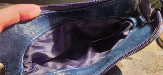 Bolso pequeño azul de imitación piel