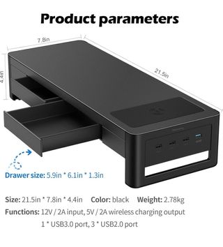Soporte Monitor 3en1 Carga Inalámbrica