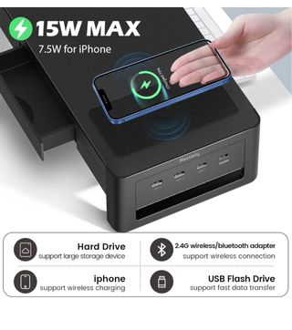 Soporte Monitor 3en1 Carga Inalámbrica