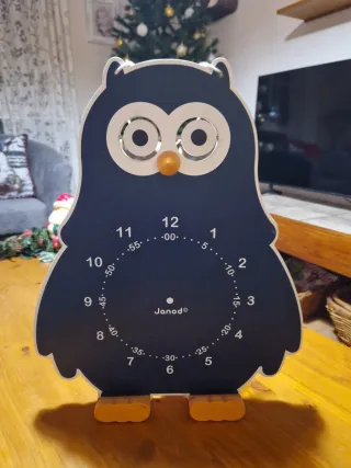 Reloj de madera búho Janod