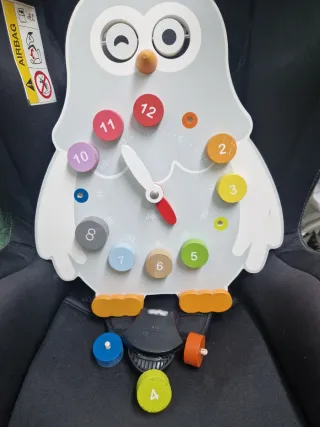 Reloj de madera búho Janod