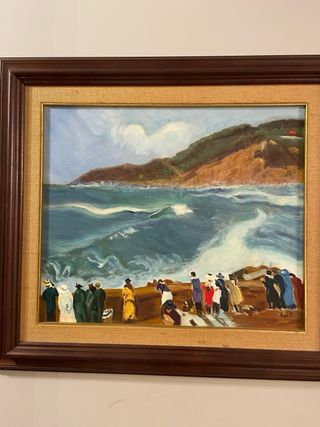 Cuadro óleo Firmado. Mar con olas ¡¡HOY REBAJAMOS!