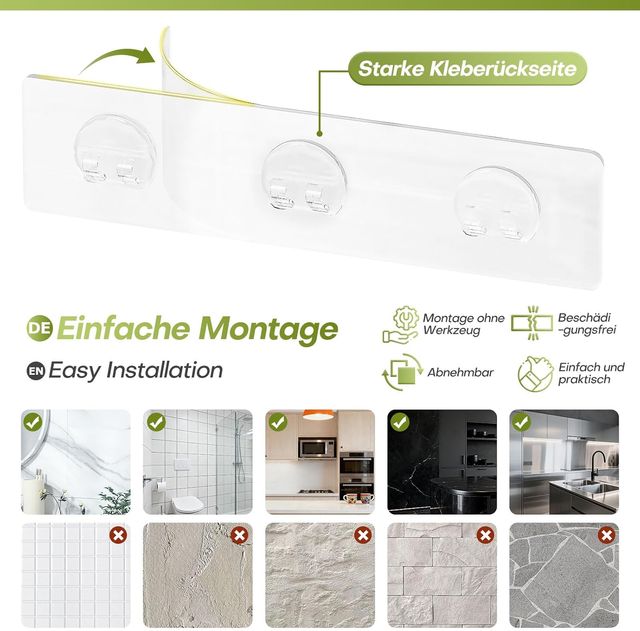 Organizador Ducha Sin Taladro 6 Piezas Negro