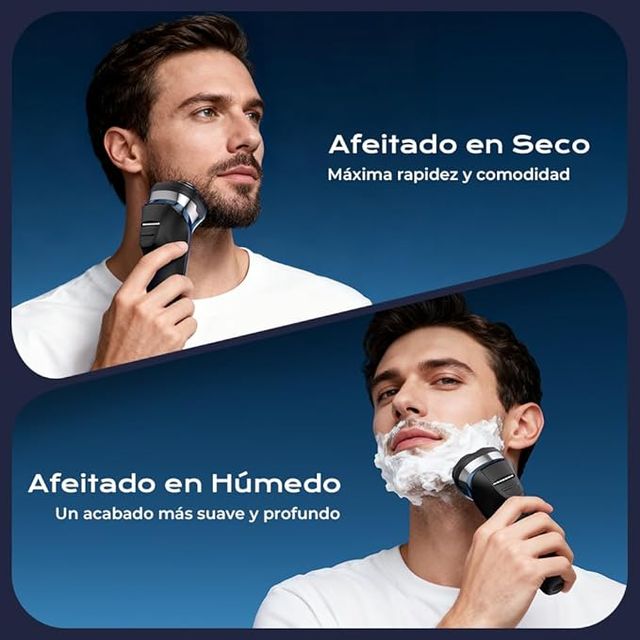 CITHOT Afeitadora Eléctrica Cabeza Flexible 4D LED