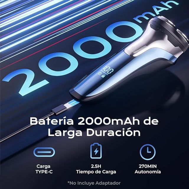 CITHOT Afeitadora Eléctrica Cabeza Flexible 4D LED