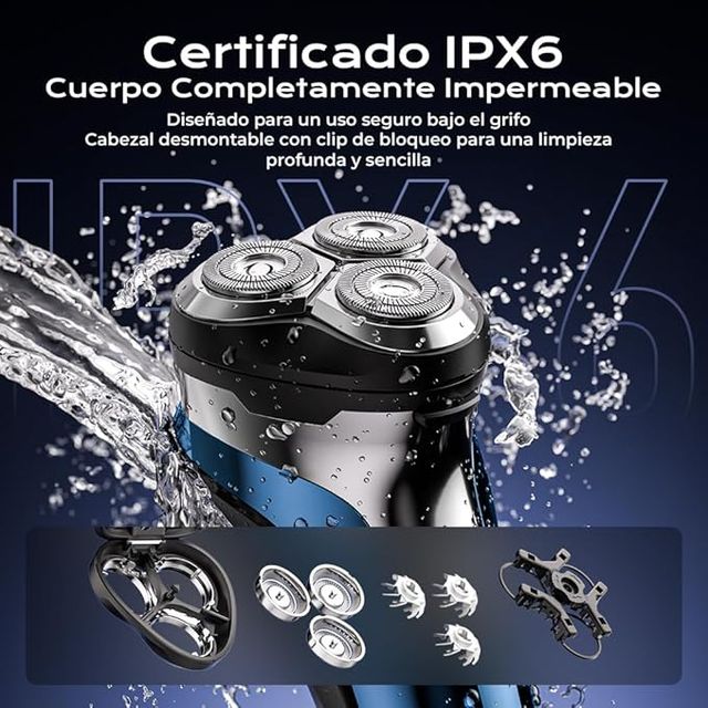 CITHOT Afeitadora Eléctrica Cabeza Flexible 4D LED