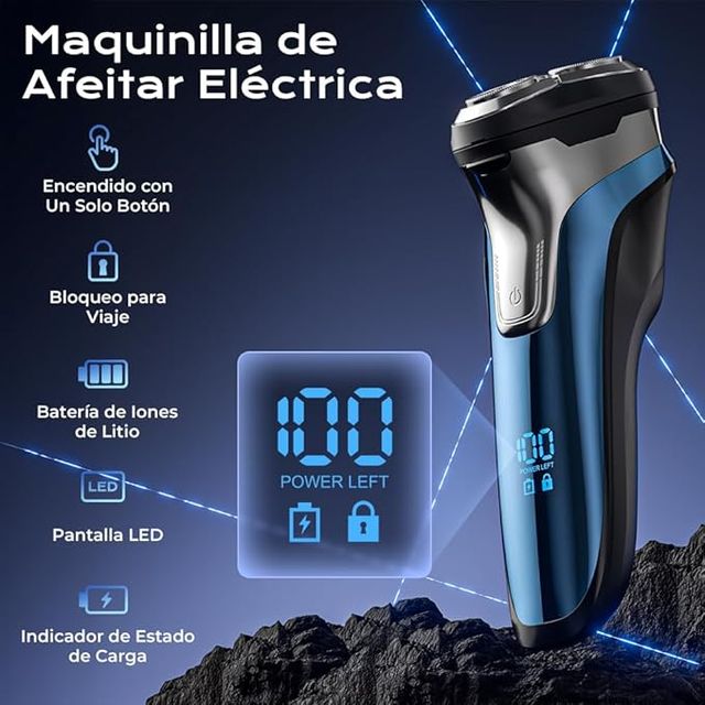 CITHOT Afeitadora Eléctrica Cabeza Flexible 4D LED