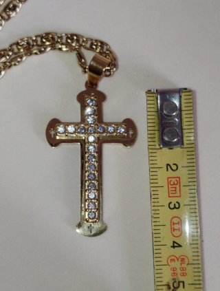 Collana dorata con crocifisso Brillantinata Croce