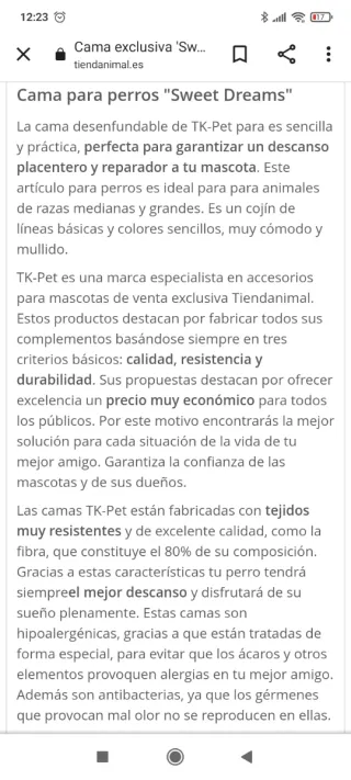 URGE!!Cama perro Nueva