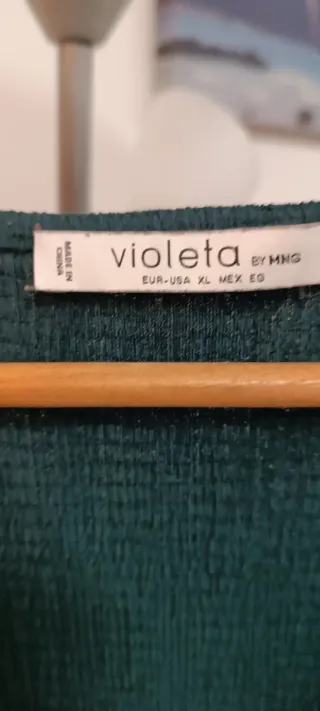 Blusa Violeta By Mango verde manga larga