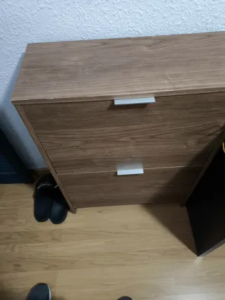 Zapatero Madera Plegable Marrón