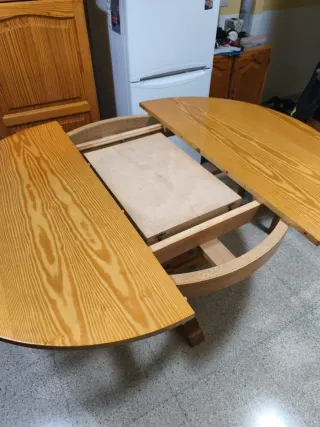 Mesa redonda extensible madera