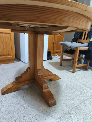 Mesa redonda extensible madera