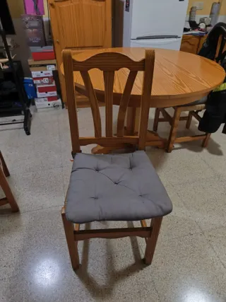 Mesa redonda extensible madera