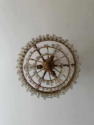 Lámpara colgante vintage cristal y metal