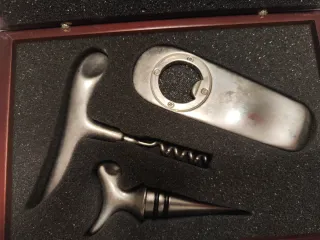 Set de vino bañado en plata