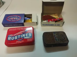 Conjunto 4 Cajas Parches Neumáticos Vintage