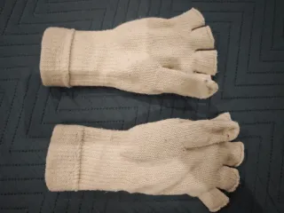 Guantes de lana crema convertibles